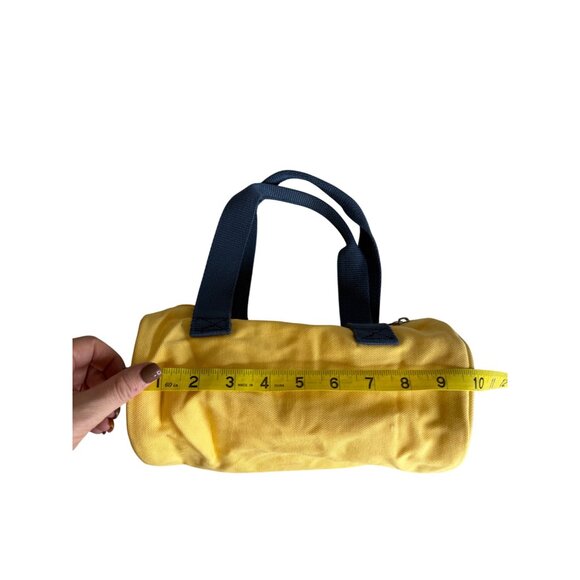 Y2K Mini Yellow Canvas Duffle Shoulder Bag 10" - Picture 7 of 7